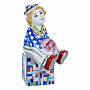 Статуэтка "Клоун на кубе". Гжель в цвете, фотография 4. Интернет-магазин ЛАВКА ПОДАРКОВ
