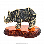 Статуэтка с янтарем "Носорог-броненосец", фотография 2. Интернет-магазин ЛАВКА ПОДАРКОВ