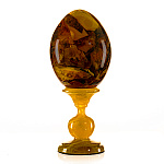 0059630-НП/11см  Изделия из янтаря ЯЙЦО пасхальное на подствке малое 11см