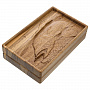 Домино в резной дубовой шкатулке "Форель", фотография 2. Интернет-магазин ЛАВКА ПОДАРКОВ