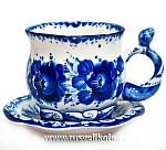 6438 Гжель Чайная пара "Кадриль" Авт Черновы Л.и В.