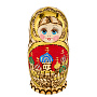 Матрешка с выжиганием "Храм Василия Блаженного" 5 мест, фотография 2. Интернет-магазин ЛАВКА ПОДАРКОВ