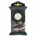 Часы из камня настольные "Медведь"