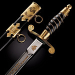 0064608/3526 Златоуст КОРТИК МОРСКОЙ "Нац. гвардия" (лак,клинок-золото) KRM-3526