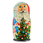 Матрешка "Дед Мороз со снеговиками" 5 мест, фотография 2. Интернет-магазин ЛАВКА ПОДАРКОВ