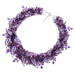  Бисер КОЛЬЕ аметист "КРУЖЕВО" рег.дл.