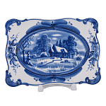 Плакетка декоративная "Пейзаж". Гжель