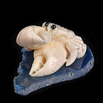  Изделия из кости Скульптура "Краб" Клык моржа,Агат А986