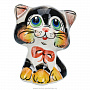 Статуэтка "Кот задумчивый". Гжель в цвете, фотография 1. Интернет-магазин ЛАВКА ПОДАРКОВ