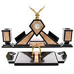 0023485/4014  Нат.камень Настольный НАБОР  "ОРЕЛ" яшма