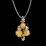 823978/9,4г  Серебро 925* ПОДВЕСКА  вст Янтарь фианит р/п