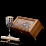 Кубок из латуни и меди "Фрегат" в подарочной деревянной шкатулке, фотография 5. Интернет-магазин ЛАВКА ПОДАРКОВ