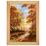Картина янтарная "Пейзаж" 21х15 см
