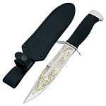 202616 Златоуст Нож Волк-1, резина,нержав сталь,зол 07653