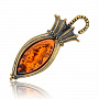 Брошь с янтарем "Зонтик", фотография 2. Интернет-магазин ЛАВКА ПОДАРКОВ