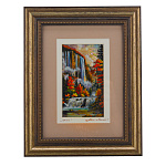 Картина на перламутре "Осень. Водопад" 28х22 см