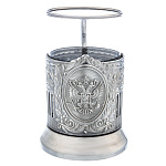 0063817-ник Подстаканник никелированный "Герб РФ" СОВЕТСКИЙ ПРЕЗЕНТ