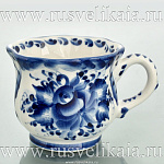 /блюдце Гжель БОКАЛЬЧИК ДЕТСКИЙ с блюдцем Авт.работа.