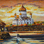 Картина янтарная "Вид на Храм Христа Спасителя" 30х40 см, фотография 1. Интернет-магазин ЛАВКА ПОДАРКОВ