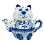 Чайник "Котик". Гжель