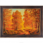 Янтарная картина пейзаж "Золотая осень 2"