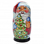 Матрёшка "Дед Мороз с елками" 5 фигур, фотография 2. Интернет-магазин ЛАВКА ПОДАРКОВ