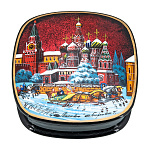 37824 Шкатулка с худ росписью "Старая Москва", 9*9*3,5 зима