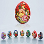 0025252 ЯЙЦО ПАСХАЛЬНОЕ "ЖОСТОВСКИЕ УЗОРЫ" цвета  в ассортименте