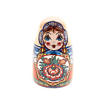 0070536/2,5*3см Керамика НАПЕРСТОК-МАТРЕШКА "ПРОМЫСЛЫ РОССИИ" цветы