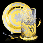 0049454 Златоуст Подстаканник с блюдцем ф170 SUV - 5581