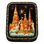 0065100-14*11см  Лаковая миниатюра Палех ШКАТУЛКА "Москва" Бикина 