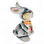 Статуэтка "Улыбчивый кролик". Гжель в цвете, фотография 3. Интернет-магазин ЛАВКА ПОДАРКОВ