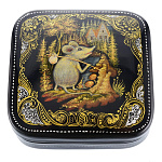   лаковая миниатюра ШКАТУЛКА "Мышка"8*8*3см Авт.Краснов