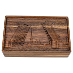 200984 ДОМИНО D6  в резной дубовой шкатулке "МОСТ" RTD-341.M