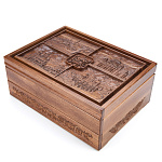 0057268/Шкатулка "Деловая" резная двухуровневая из дуба RTB-76.M