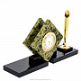Настольный набор из натурального камня с часами "Ромб", фотография 3. Интернет-магазин ЛАВКА ПОДАРКОВ