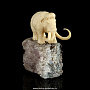 Скульптура из кости "Мамонт". Бивень мамонта, аметист, фотография 2. Интернет-магазин ЛАВКА ПОДАРКОВ