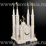 110134/ФР-зеленая Златоуст ЧАСЫ-МЕЧЕТЬ нат.камень Змеевик