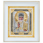 0073085 Гальванопластика ИКОНА "НИКОЛАЙ ЧУДОТВОРЕЦ" НЧ-4/Б 26,5*23*5см