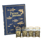 Подарочный набор с книгой и стопками "Рыбацкий"