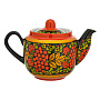 Чайник заварочный 650 мл "Ягодки". Хохлома, фотография 1. Интернет-магазин ЛАВКА ПОДАРКОВ