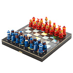 0053623 Сувенир ШАХМАТЫ дорожные "СССР/США" доска 29*29 фигуры 4,5-7см 