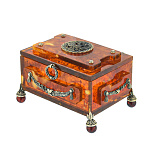 16005-б Янтарь  Шкатулка "Княжеская" Бронза