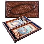 0070844 Нат.дерево НАРДЫ РЫБАЛКА 59*29,5*11 см