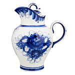 Кувшин фарфоровый 1,5 л с росписью "Родничок". Гжель