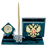 Настольный набор из натурального камня "Герб РФ"