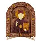 Икона янтарная "Николай Чудотворец" 18,5х22,5 см