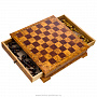 Шахматный ларец из березового капа с янтарными фигурами 42х42 см, фотография 10. Интернет-магазин ЛАВКА ПОДАРКОВ