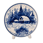 0012686 Гжель Тарелка сувенирная настенная №4 (природа)