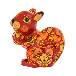 0068811 Хохлома Скульптура "Белочка с орехом"выс. ок 11см